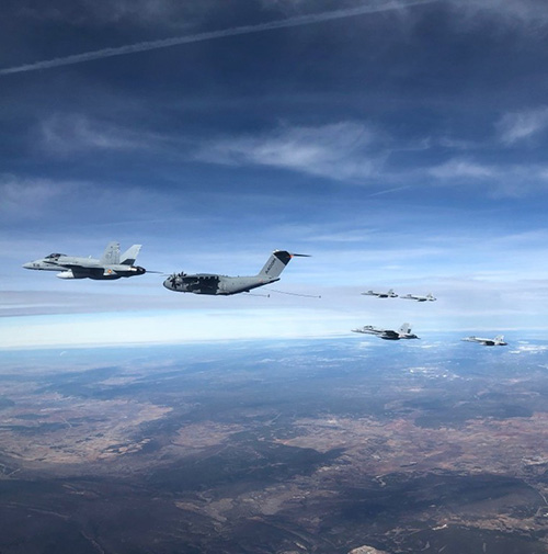 A400M Refuels Six F-18 Fighters in One Flight