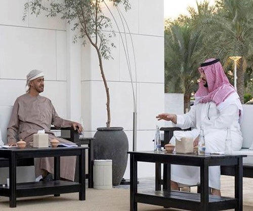 Abu Dhabi Crown Prince Receives Saudi Deputy Defense Minister 