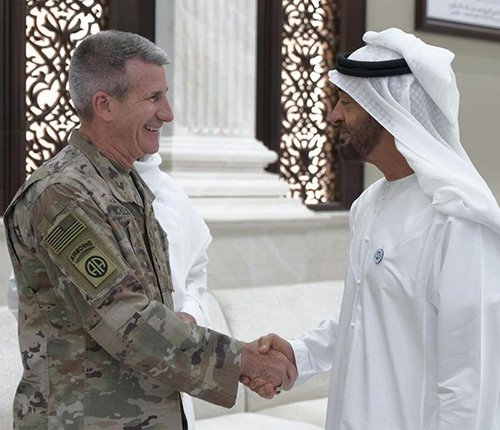 Abu Dhabi Crown Prince Receives US Commander in Afghanistan