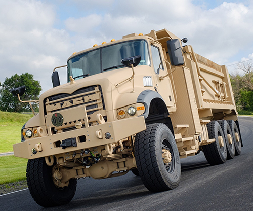 Mack Defense Heavy Dump Trucks Meet Specs with CARC Coatings 