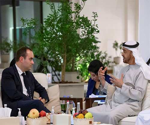 UAE President, Minister of State for Defense Affairs Receive French Defense Minister