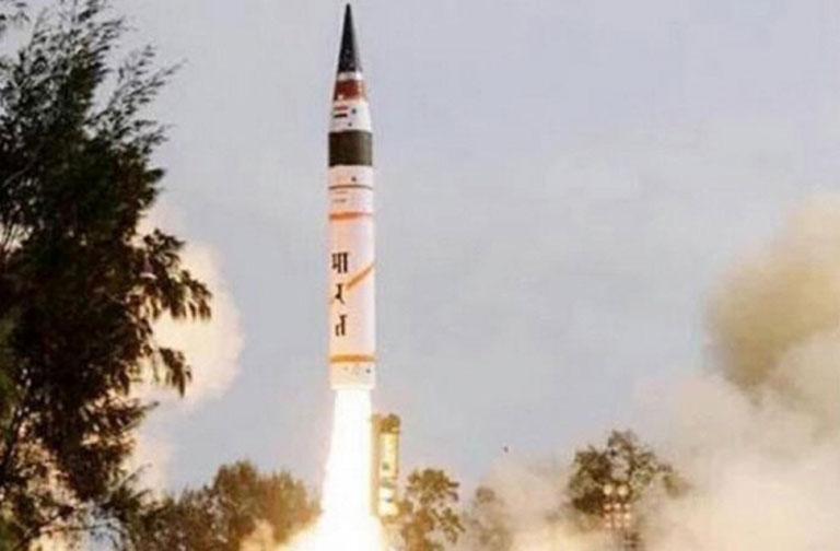 India Launches Nuclear Capable Agni-5 Missile