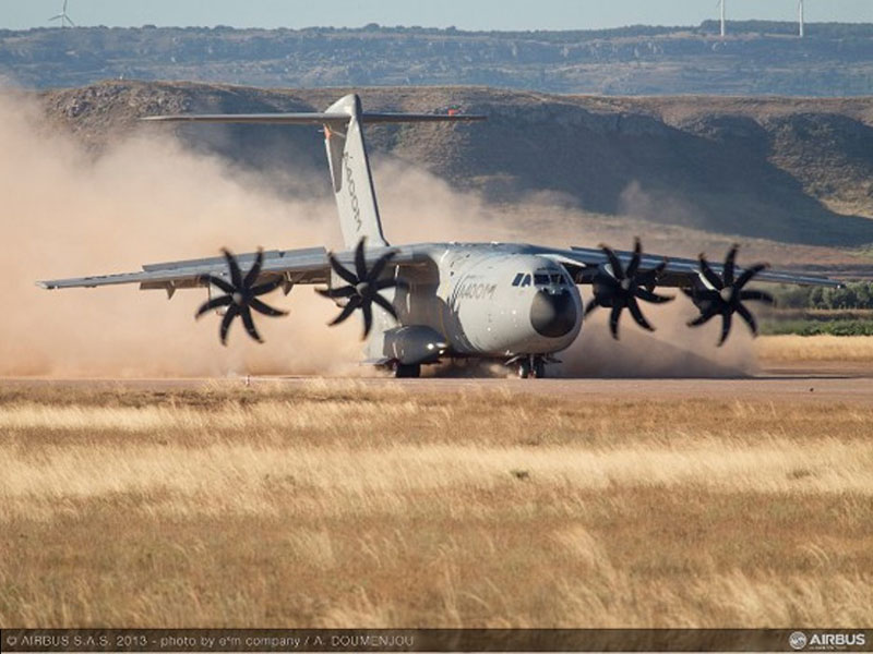 Airbus Military A400M Performs Unpaved Runway Trials