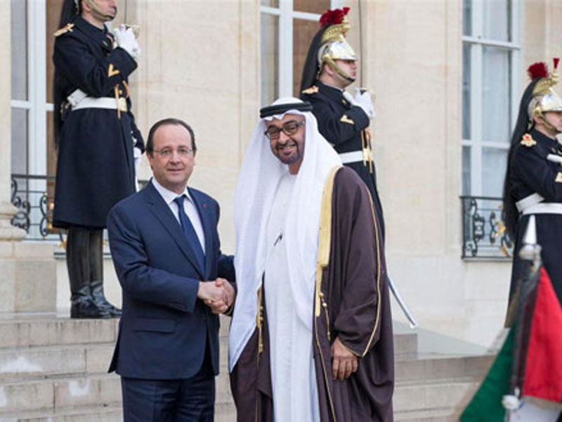 UAE Crown Prince Meets French President, Defense Minister