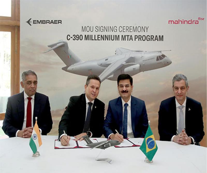 Embraer, Mahindra to Collaborate on C-390 Millennium Medium Transport Aircraft in India