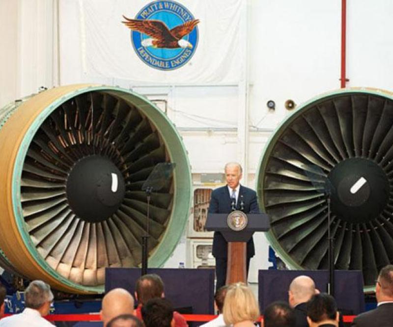 Biden Visits Pratt & Whitney Facility in Singapore