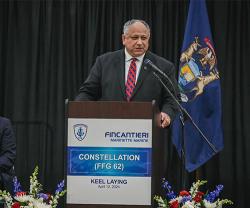 Secretary Of Us Navy Celebrates Keel Laying Of Future Uss Constellation 