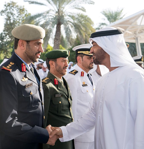 Abu Dhabi Crown Prince Receives National Defense College Delegation