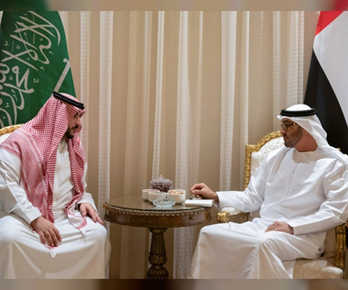 Abu Dhabi Crown Prince Receives Saudi Deputy Defense Minister