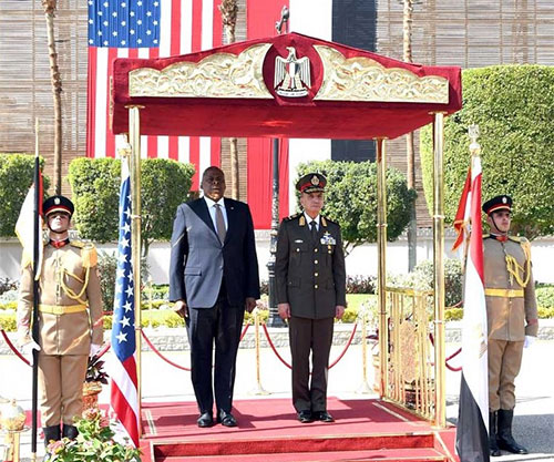 Commander-in-Chief of Egyptian Armed Forces Welcomes US Secretary of Defense