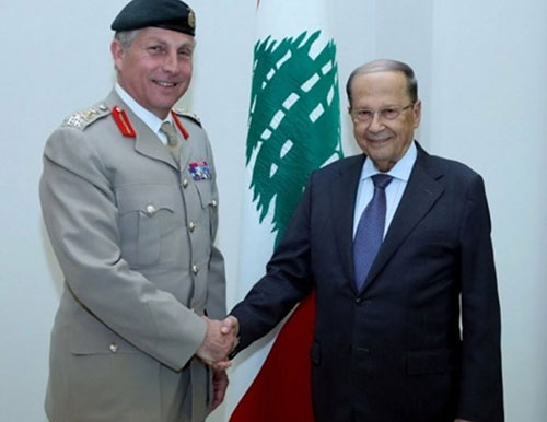 Lebanese President Receives UK’s Chief of Defense Staff