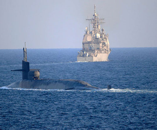 Nuclear Submarine USS Georgia Transits Strait of Hormuz