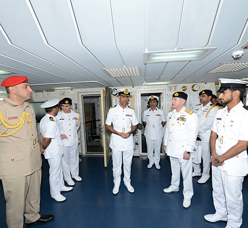 Pakistan Chief of Naval Staff Tours Omani Vessel in Karachi Drill