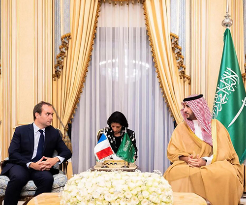 Saudi Minister of Defense Receives Minister of French Armed Forces