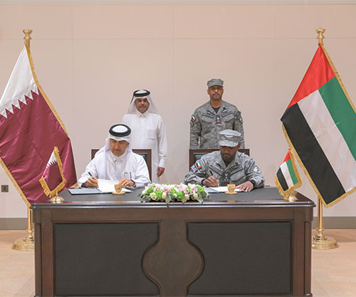 UAE National Guard Command, Qatari Delegation Discuss Cooperation