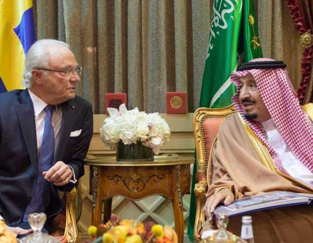 Saudi King Receives King of Sweden
