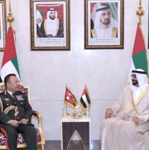 UAE Defense Minister Receives Nepalese Army Chief