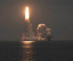 Russia Tests Sea-Based Bulava Ballistic Missile