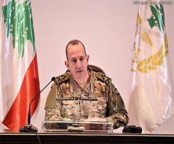 Lebanese Army Chief Hosts Command Staff, Commanders of Major Units, Battalions