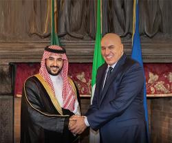 Saudi Defense Minister Meets Italian Counterpart & Industrial Companies in Rome